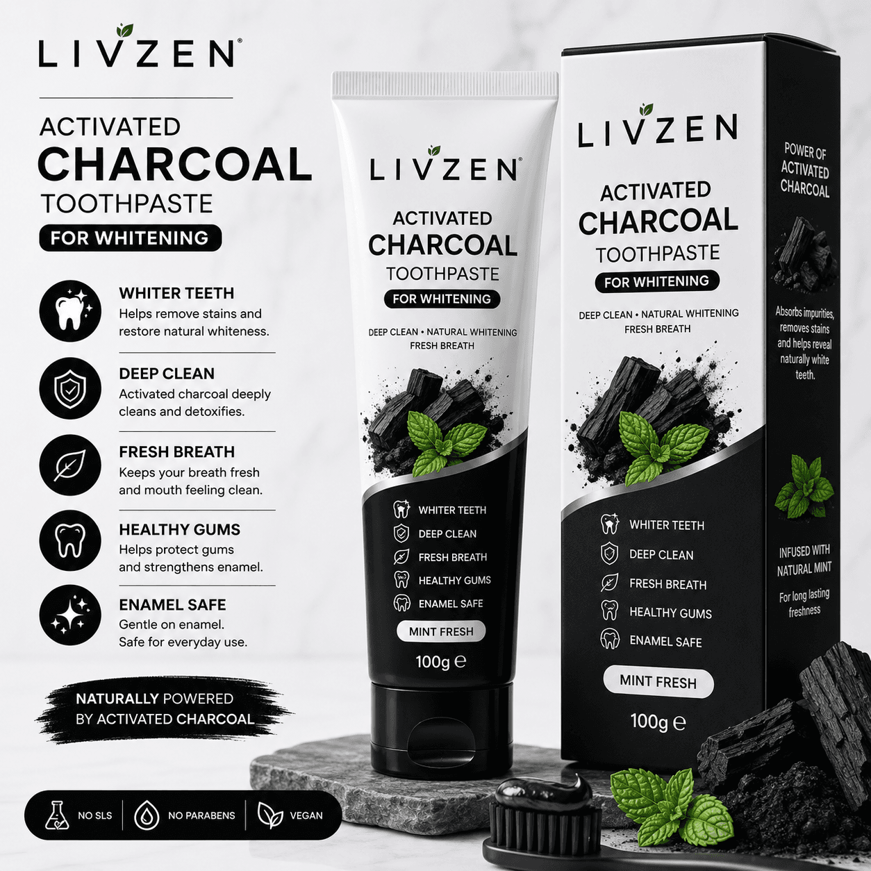 MiLivzen Charcoal Toothpaste thumbnail 2